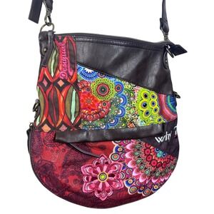 Desigual Patchwork Folded Crossbody Bag Boho Eclectic Colorful (K677)